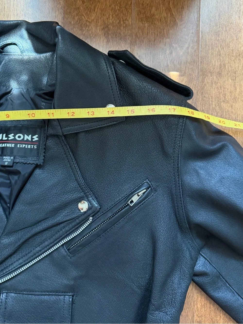 Vintage Wilsons Leather Black Cropped Moto Jacket Belt Small - Picture 5 of 15